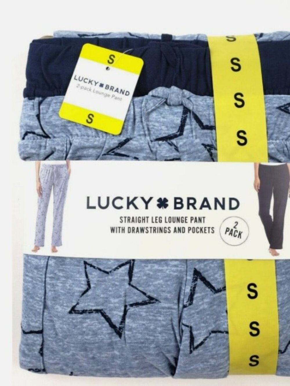 Lucky Brand Womens Small 2 Pack Straight Leg Lounge Pant Drawstrings Pockets